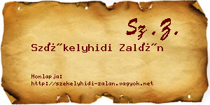 Székelyhidi Zalán névjegykártya